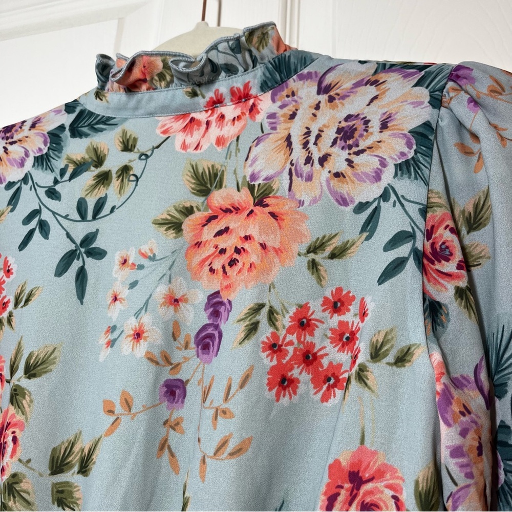 Yumi Kim Long Sleeve Floral Love Always Dress in Blue and Pink Size Small - Picture 6 of 11